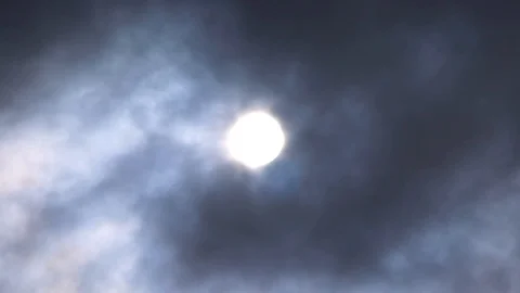 Dark sun through clouds Video stock 98904393