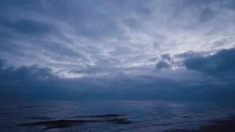 Dark sunrise at the sea Stock Footage
