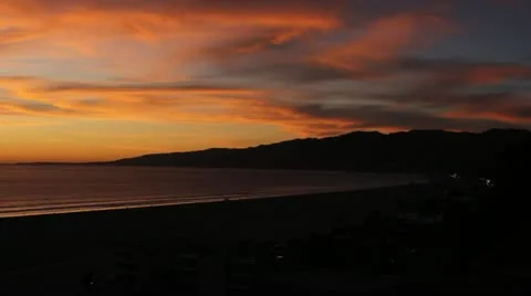 Dark Sunset Beach Stock Footage 12046995