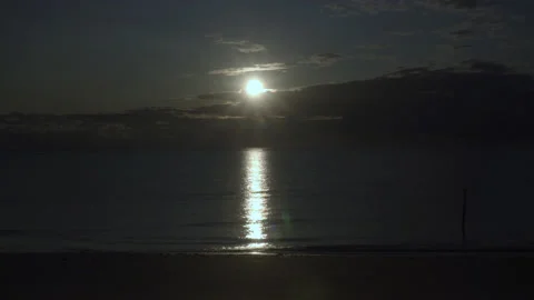 Dark Sunset At The Beach Stock Footage 170474594