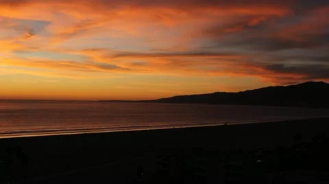 Dark Sunset Beach Pan Stock Footage 12046847