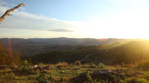 Dark Sunset From Light To Night Over The Mountains Stock Footage 136991351