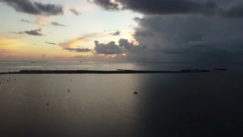 Dark Sunset over florida coast Stock Footage 158941187