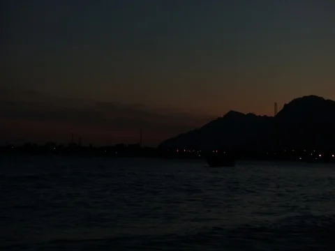 Dark sunset sea waves Stock Footage