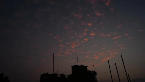 Dark sunset sky clouds view Stock Footage 293516129