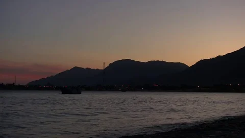 Dark Sunset Strong Sea Waves Stock Footage 70965408