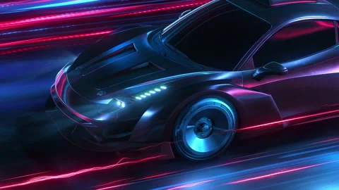 Dark Supercar Driving Fast On Highway Video stock 202063309