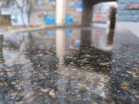 Dark surface of granite tile. Stock Photos