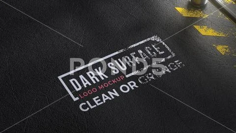 Dark Surface Logo Mockup Modello PSD