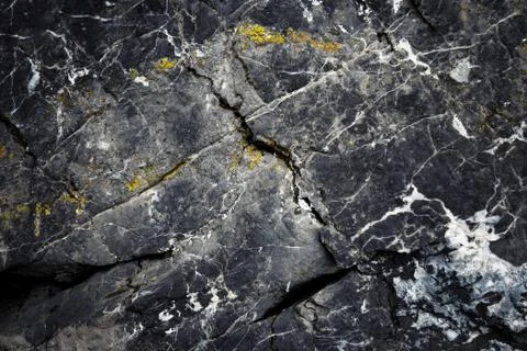The dark surface of the old limestone rocks Stock Photos