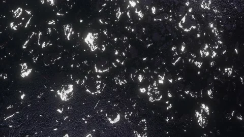 A dark surface with an uneven texture rotates. animated three-dimensional backgr Stock Footage 152366427