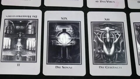 Dark tarot close up Stock Footage 234988488