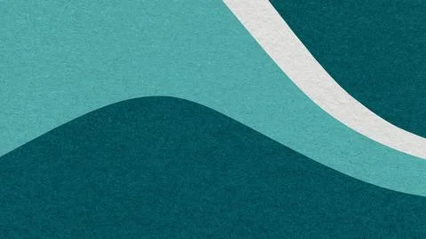 Dark teal abstract fluid wavy layered textured paper background with turquo.. Stock Illustration