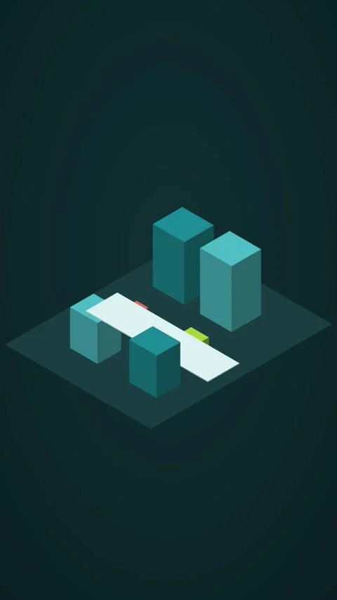 Dark teal and lime isometric last mile delivery looping animation, vertical 9:16 Stock Footage 346258073