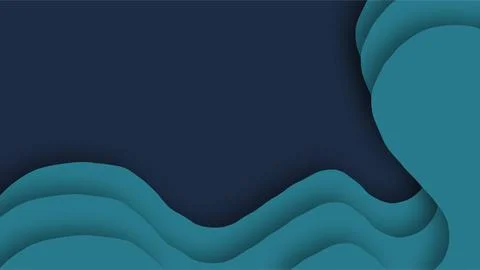 Dark Teal and Navy Abstract Paper Cut Background for Halloween Banner and S.. Stock Illustration