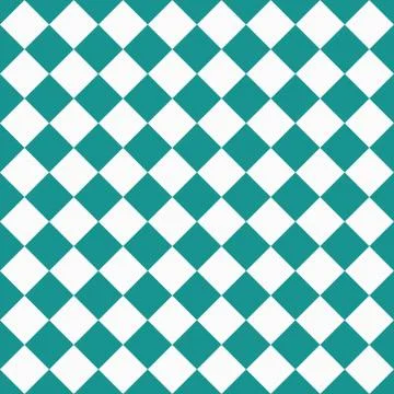 Dark teal and white diagonal checkers on textured fabric background Stock Illustration