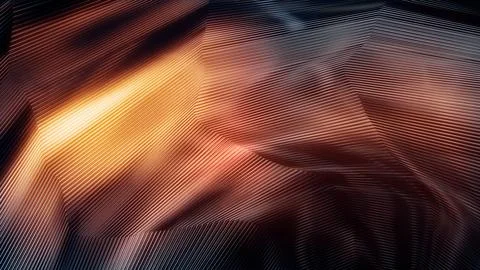 Dark teal backdrop with orange highlight - digital metal lines artwork Illustrazione stock