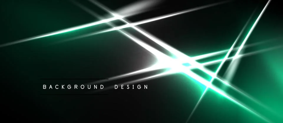 Dark teal background features bright white lines intersecting. Modern abstrac Stock Illustration
