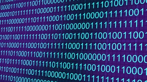 Dark Teal Digital Binary Data Stream Background Loop Stock-Footage 319982802