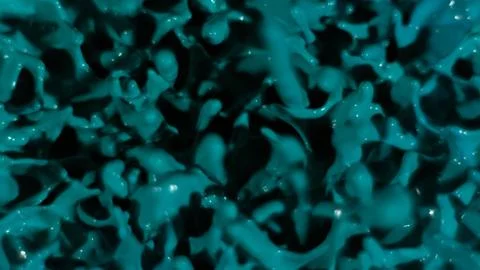 Dark teal paint splatter background, macro texture Stock Photos