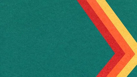 Dark teal paper texture background with red, orange yellow, chevron stripes.. Stock Illustration