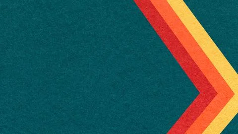 Dark teal paper texture background with red, orange yellow, chevron stripes.. Stock Photos