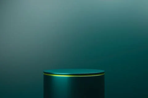 Dark teal studio background with black product podium. Stock Illustration