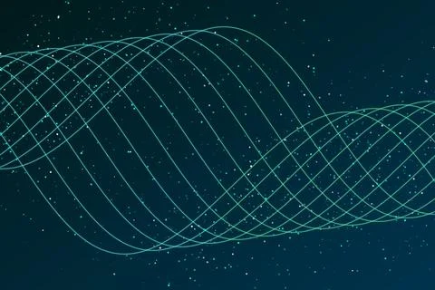 Dark Teal Technology Wave Line Background Stock Illustration