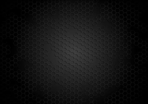 Dark tech background with hexagons Stock Illustration