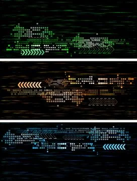 Dark tech banners Illustrazione stock