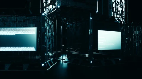 Dark Tech Stock Footage 91799572