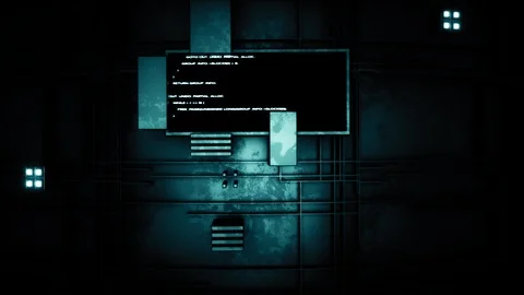 Dark Tech Wall Loop Stock Footage 94155769