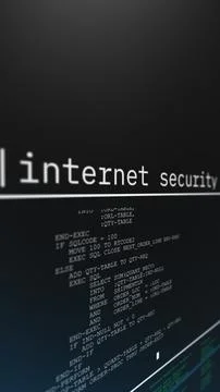 Dark technology scene with layered code panels and personal data tables, Stock Illustration