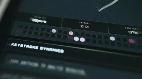 Dark Technology Screen Showing Storage Array Status - Encrypted Display Stock Footage 336977555