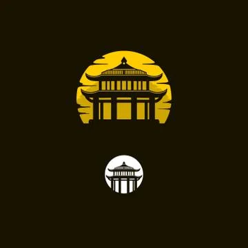 The dark temple icon logo Stock Illustration