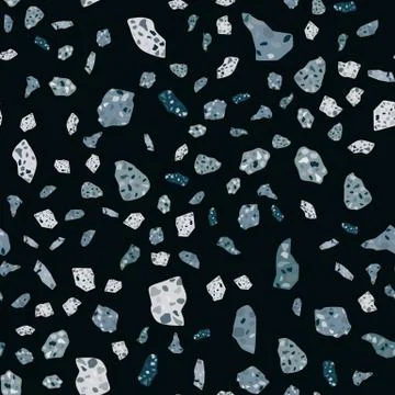 Dark Terrazzo seamless pattern design. Marble wallpaper Illustrazione stock