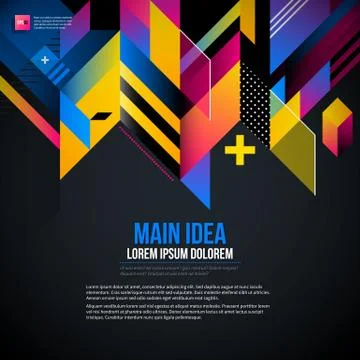Dark text background with abstract geometric element and glowing lights. Corp Stock Illustration