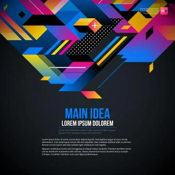 Dark text background with abstract geometric element and glowing lights. Corp イラスト素材