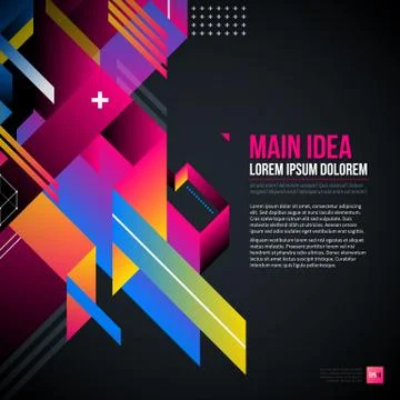 Dark text background with abstract geometric element and glowing lights. Corp 스톡 일러스트