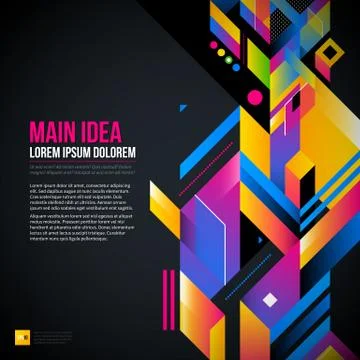 Dark text background with abstract geometric element and glowing lights. Corp Illustrazione stock