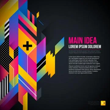 Dark text background with abstract geometric element and glowing lights. Corp 스톡 일러스트