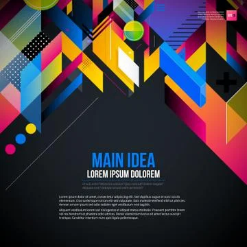 Dark text background with abstract geometric element and glowing lights. Corp イラスト素材