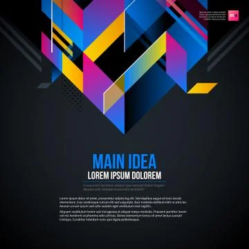 Dark text background with abstract geometric element and glowing lights. Corp イラスト素材