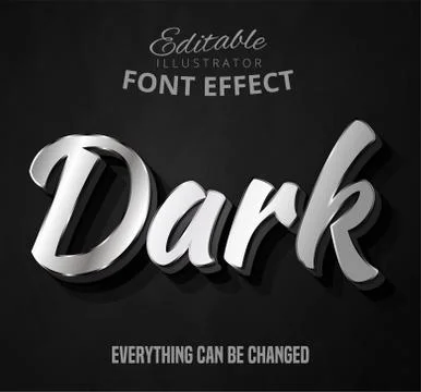 Dark text, editable font effect Stock Illustration