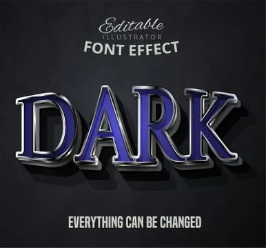 Dark text, editable font effect Stock Illustration