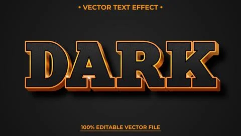 Dark Text Effect on luxury black and gold style Stock Illustration
