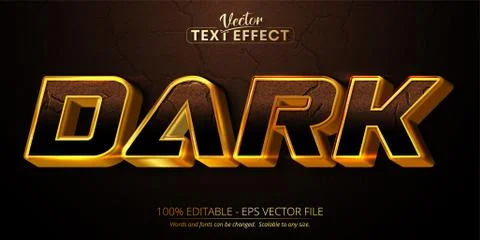 Dark text, shiny gold style editable text effect Stock Illustration