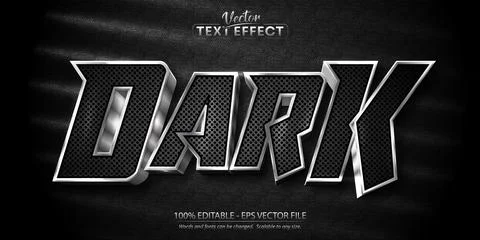 Dark text, shiny silver style editable text effecrt Stock Illustration