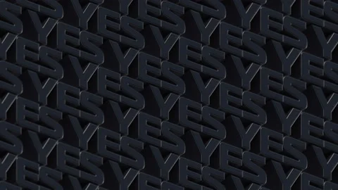 Dark texture of moving words YES digital loop animation. 3d render 4K UHD Stock Footage 155621154