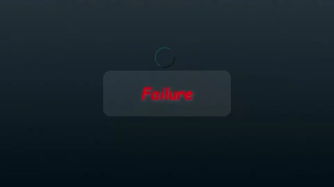 Dark Textured Background with Red " Failure" Message and Circular Loading I.. Stock Footage 330347979